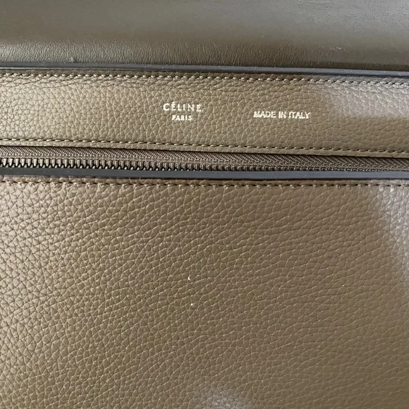 Celine large trapeze bag in taupe leather and suede - Picture 7 of 10